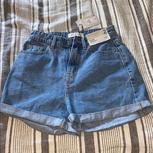 High rise denim mom shorts